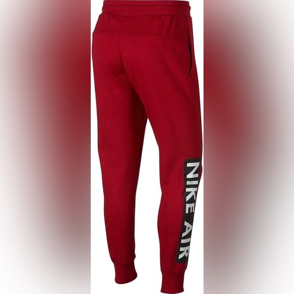 Nike Sportswear Mens Air Fleece Sweatpant Gym Red/Black/White CD9224-687 Large - Picture 2 of 2